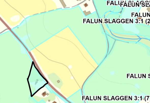 Karta över Lilla Nygården, Falun