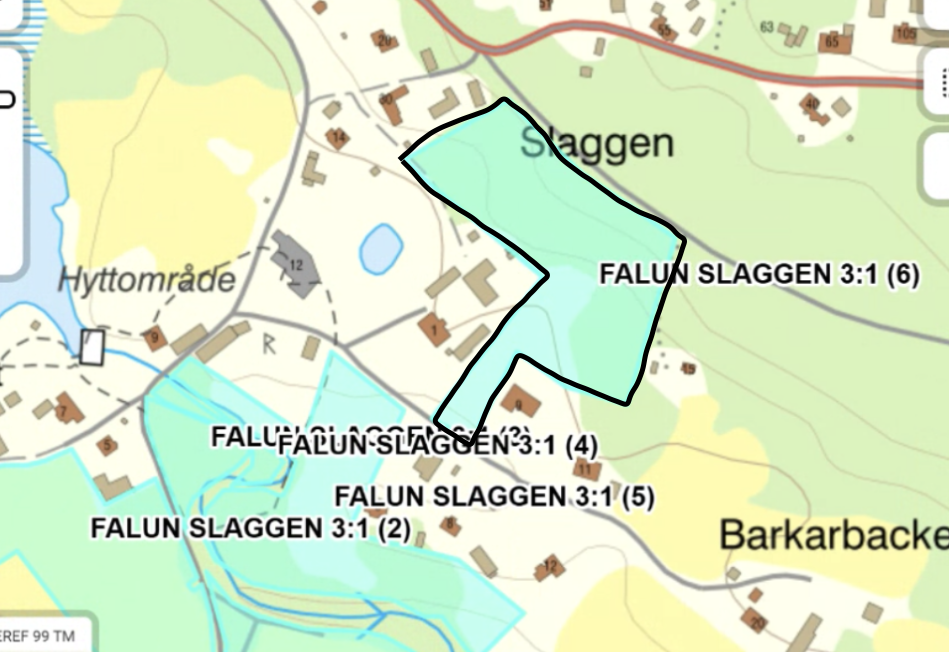 Karta över Nygården-området, Borlänge